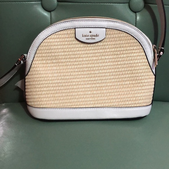 kate spade Bags Kate Spade Reilly Dome Straw Crossbody White Poshmark